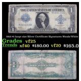 1923 $1 large size Silver Certificate Grades vf+ S