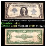 1923 $1 large size Silver Certificate Grades vf+ S