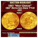 PCGS 1861 *Mint Error* 180ï¿½ Rotated Dies Gold Doll