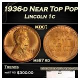 1936-d Lincoln Cent Near Top Pop 1c ms67 rd SEGS