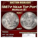 1887-p Morgan Dollar Near Top Pop! $1 ms67 SEGS