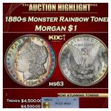 PCGS 1880-s Morgan Dollar Monster Rainbow Toned $1