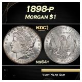 1898-p Morgan Dollar $1 Grades ms64+