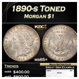 1890-s Morgan Dollar Toned $1 ms65+ SEGS