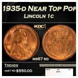 1935-d Lincoln Cent Near Top Pop 1c ms67 rd SEGS