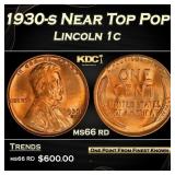 1930-s Lincoln Cent Near Top Pop! 1c Grades ms66 r