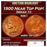1900 Indian Cent Near Top Pop! 1c ms66+ rd SEGS