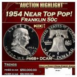 1954 Proof Franklin Half Dollar Near Top Pop! 50c