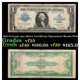 1923 $1 large size Silver Certificate Grades vf+ S