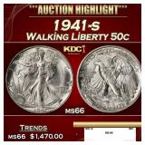1941-s Walking Liberty Half Dollar 50c ms66 SEGS