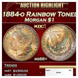 1884-o Morgan Dollar Rainbow Toned $1 ms66+ SEGS