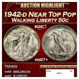 1942-d Walking Liberty Half Dollar Near Top Pop 50