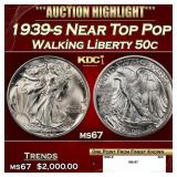 1939-s Walking Liberty Half Dollar Near Top Pop 50