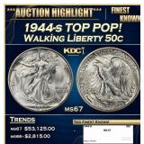 1944-s Walking Liberty Half Dollar TOP POP! 50c ms