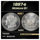 1897-s Morgan Dollar $1 Grades ms64