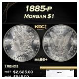 1885-p Morgan Dollar $1 ms66+ SEGS