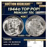 1944-d Mercury Dime TOP POP! 10c ms68+ FSB SEGS