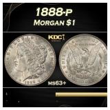 1888-p Morgan Dollar $1 Grades ms63+