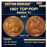 1901 Indian Cent TOP POP! 1c ms67 rd SEGS