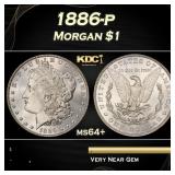 1886-p Morgan Dollar $1 Grades ms64+