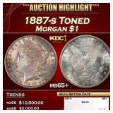 1887-s Morgan Dollar Toned $1 ms65+ SEGS