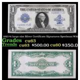 1923 $1 large size Silver Certificate Grades Selec