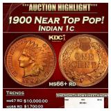 1900 Indian Cent Near Top Pop! 1c ms66+ rd SEGS