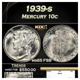 1939-s Mercury Dime 10c ms65 FSB SEGS