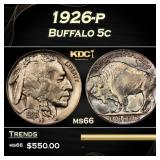 1926-p Buffalo Nickel 5c Grades ms66
