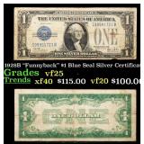 1928B $1 Blue Seal Silver Certificate "Funnyback"