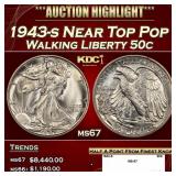 1943-s Walking Liberty Half Dollar Near Top Pop 50
