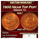 1900 Indian Cent Near Top Pop! 1c ms67 rd SEGS