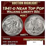 1941-d Walking Liberty Half Dollar Near Top Pop 50
