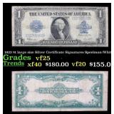 1923 $1 large size Silver Certificate Grades vf+ S