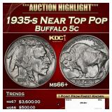 1935-s Buffalo Nickel Near Top Pop 5c ms66+ SEGS