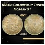 1884-o Morgan Dollar Colorfully Toned $1 Grades ms