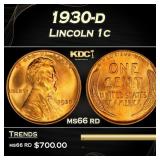 1930-d Lincoln Cent 1c Grades ms66 rd