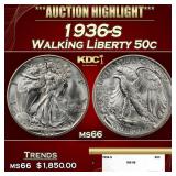 1936-s Walking Liberty Half Dollar 50c ms66 SEGS