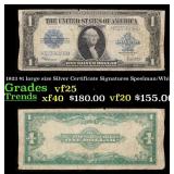 1923 $1 large size Silver Certificate Grades vf+ S