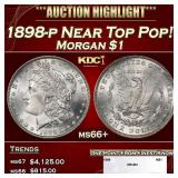 1898-p Morgan Dollar Near Top Pop! $1 ms66+ SEGS