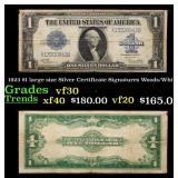 1923 $1 large size Silver Certificate Grades vf++