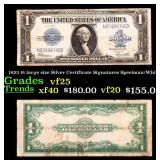 1923 $1 large size Silver Certificate Grades vf+ S