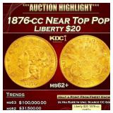 1876-cc Gold Liberty Double Eagle Near Top Pop! $2