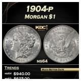 1904-p Morgan Dollar $1 Grades ms64