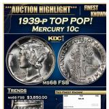 1939-p Mercury Dime TOP POP! 10c ms68 FSB SEGS