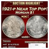 1921-p Morgan Dollar Near Top Pop! $1 ms66+ SEGS