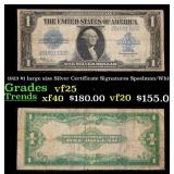 1923 $1 large size Silver Certificate Grades vf+ S