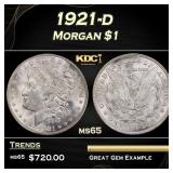 1921-d Morgan Dollar $1 Grades ms65