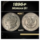 1896-p Morgan Dollar $1 Grades ms63