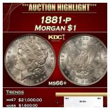 1881-p Morgan Dollar $1 ms66+ SEGS